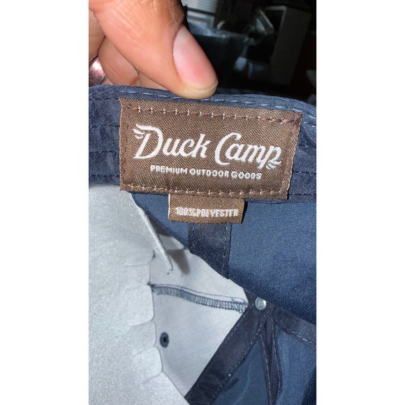 Duck Camp Navy Blue Trout Embroidered Rope Hat Mens Snapback Fishing Cap - Picture 6 of 6